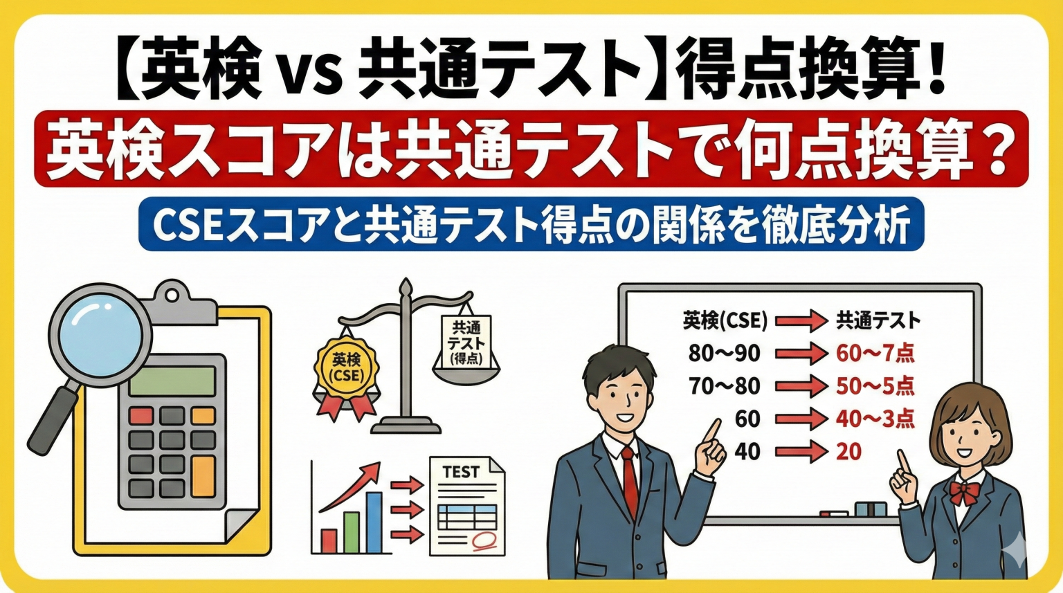 英検スコアは共通テストで何点換算?CSEスコアと共通テスト得点の関係を徹底分析 | 英語学習専門サイト Eigo Kids Lab